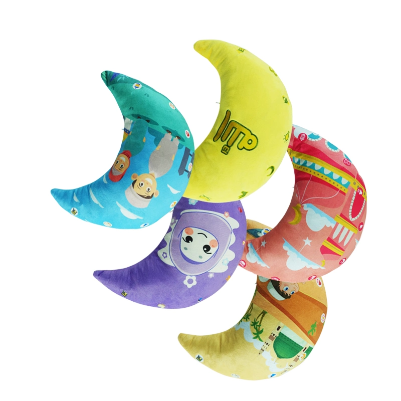 EL-PO-MOON Aanvraag Over Ramadan Gift Quran Doll Spreker Moon Pillow Arbic Koran Moslim Kinderen Leren Speelgoed